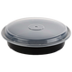 FH-48B 48oz Round Two-Piece Container - 9" Diameter (Black Base & Clear Lid) - 150/Case