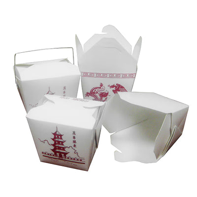 GW 26oz White Paper Take-out Food Pail (Microwave Safe) - 450/Case