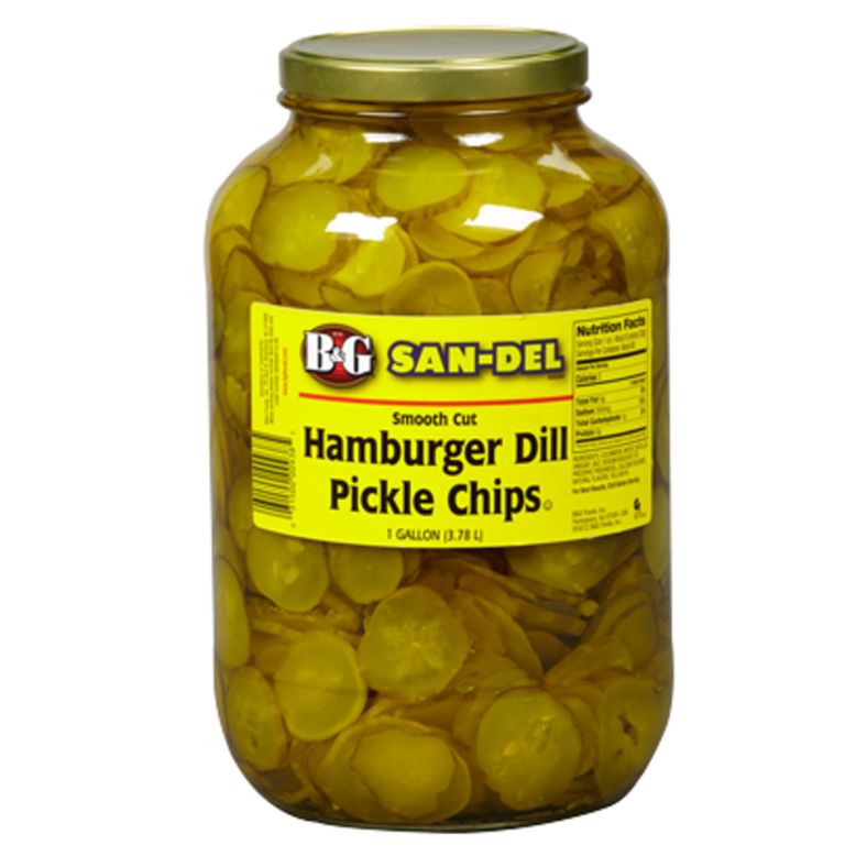 B&G - Thin Hamburger Dill Pickle Chips, Smooth - gallon