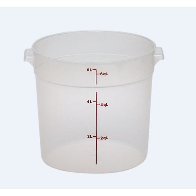 Storage Container Round - 6 Qt (9-15/16" Dia x 7-15/16"H, Clear)