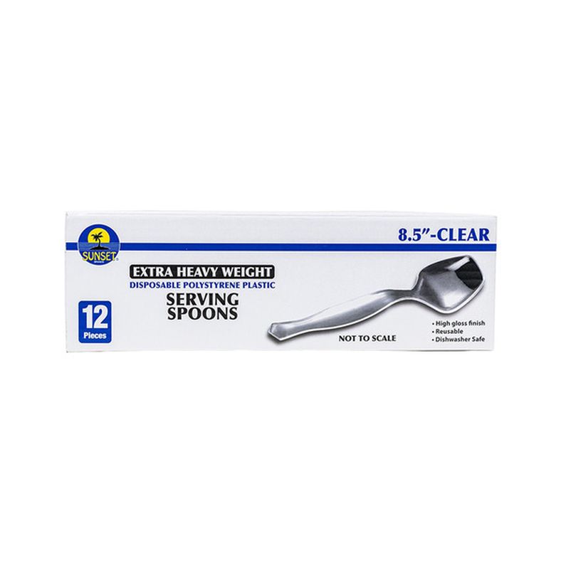 Sunset - Clear Plastic Serving Spoons - 12x12 ct
