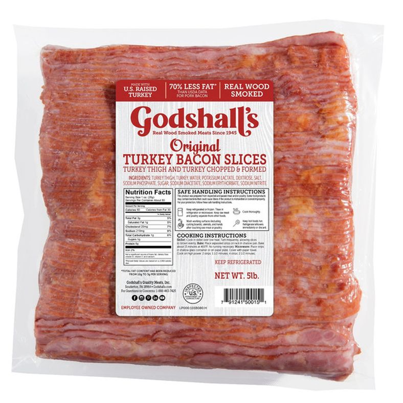 Godshall's - Smoked Original Sliced Turkey Bacon - 5 lb
