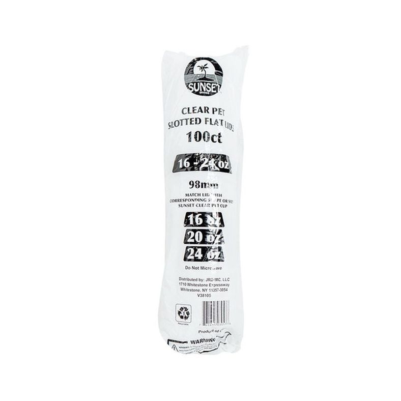 Sunset - Clear X-Slot Flat Lid (16, 20, 24 oz) - 100 ct