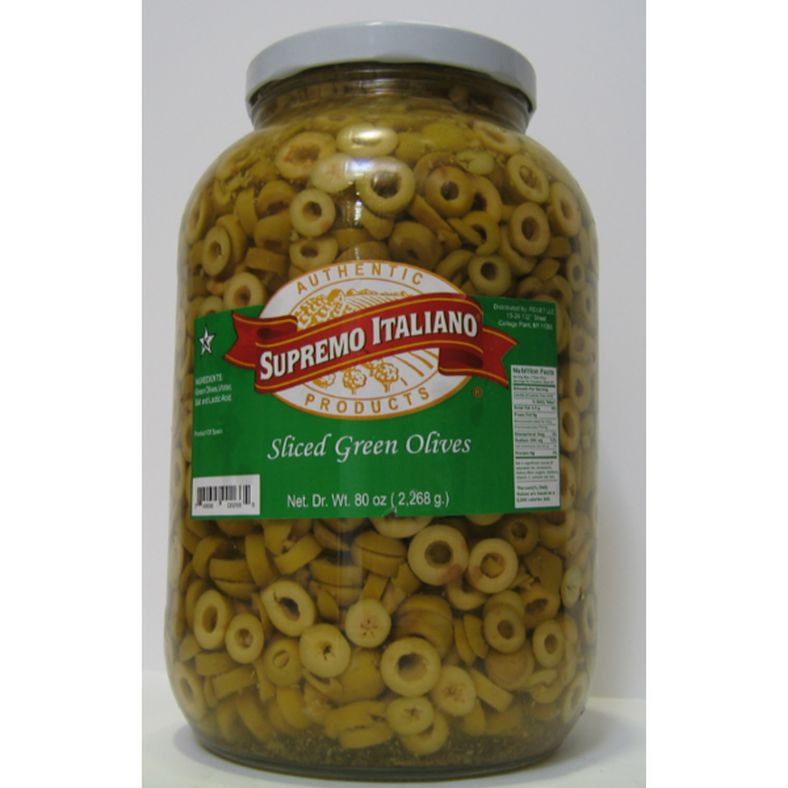 Supremo Italiano - Sliced Green Olives - gallon