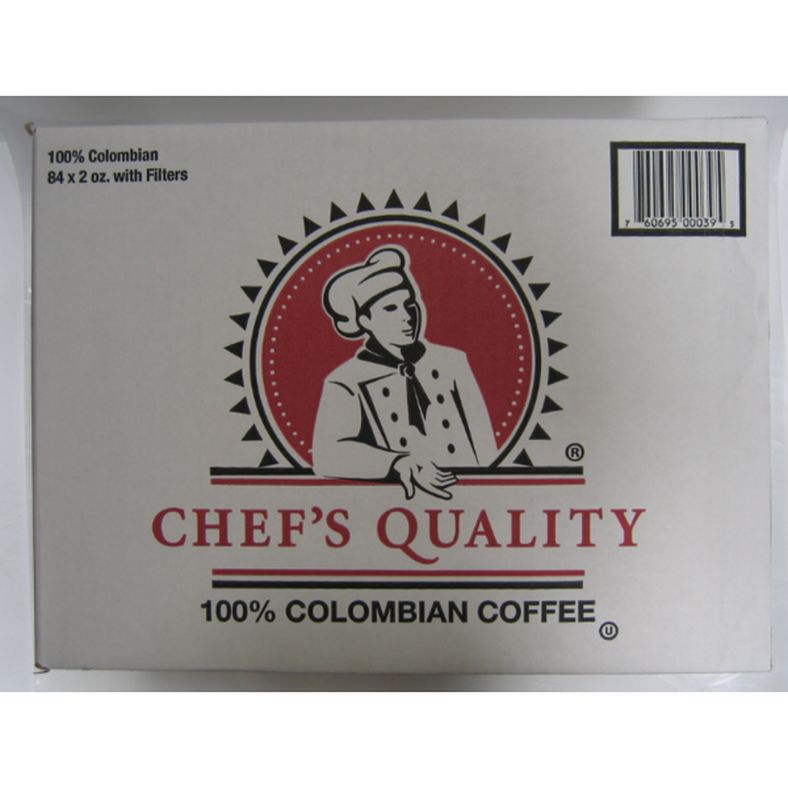Chef's Quality - 100% Columbian Coffee - 84x2 oz