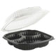 Hinged 3-Compartment Container - 9" x 9" x 1" - 120 ct