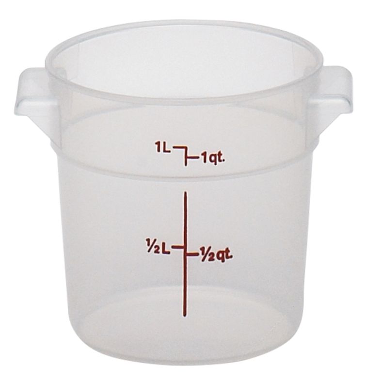 Storage Container - Round (1 Qt, 6-1/16" Diameter x 5" Height) - Translucent
