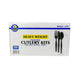 Sunset - Deluxe Wrapped Black Cutlery Kit (Fork, Knife, Teaspoon, Napkin) - 250 ct