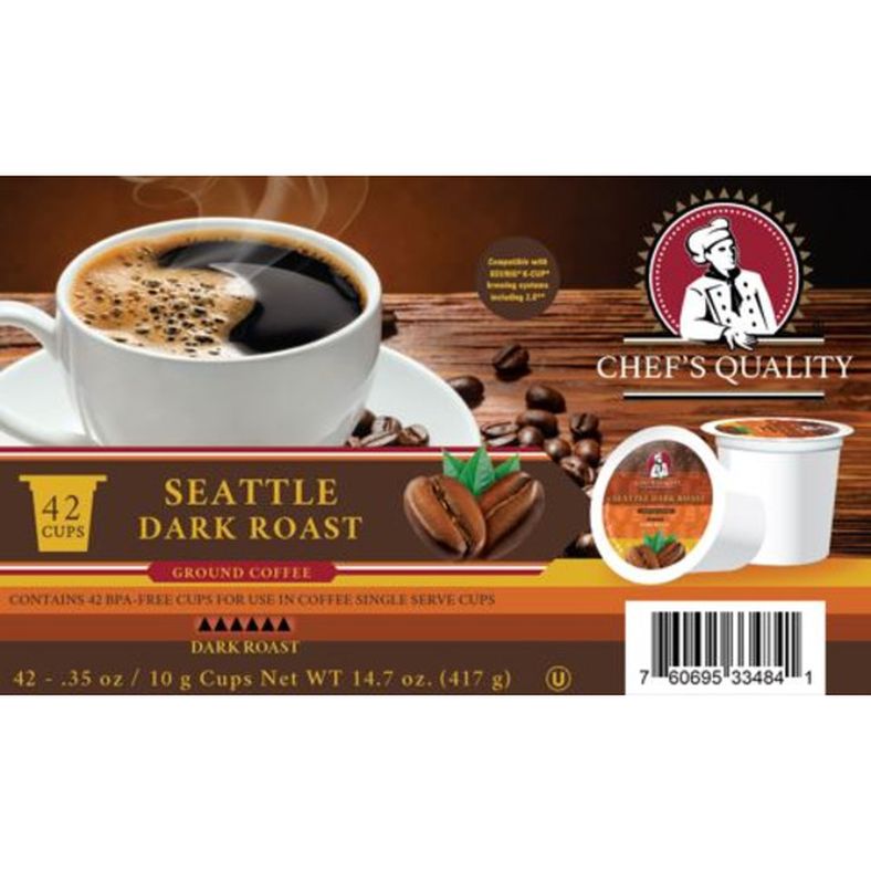 Chef's Quality - Seattle Dark Roast Coffee - 42x2 oz