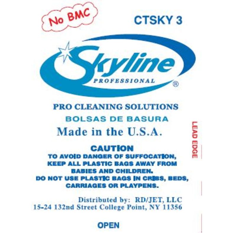 Skyline - Trash Can Liners 55 Gallon (36x58) - White - 100 ct