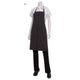 Chef Works - Bib Apron Black with Stripes (34-1/4"L x 27"W, Patch Pocket, 65/35 Poly/Cotton)