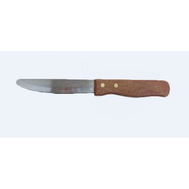 Gaucho - Steak Knife 10" (Serrated, Rounded Tip, Wood Handle, Heavy Gauge)