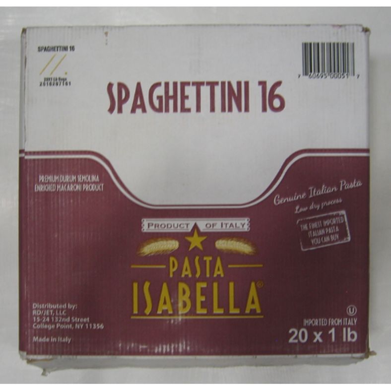 Isabella - Thin Spaghetti Pasta - 20/1 lb