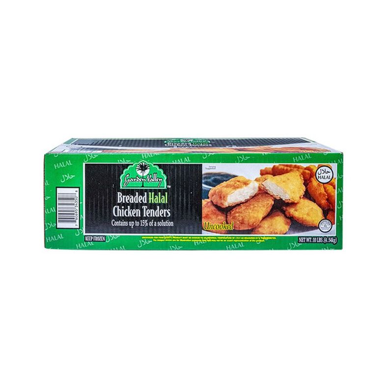 Garden Valley - Breaded Halal Chicken Tenders (Uncooked) - 10 lb