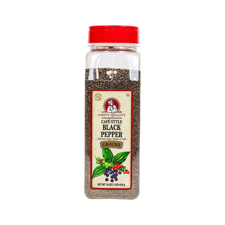 Chef's Quality - Black Pepper, Cafe Grind - 16 oz