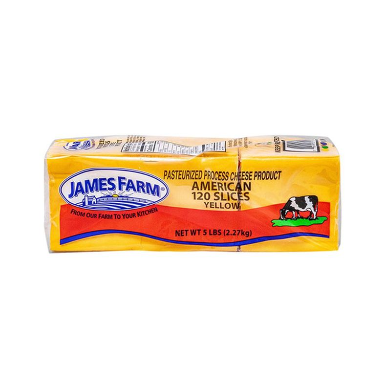 James Farm - Yellow American Cheese - 5 lb (120 slices)