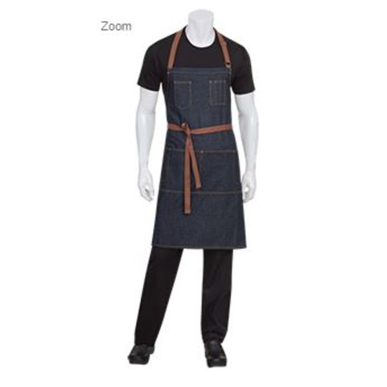 Memphis - Bib Apron (34"L x 30"W) - Indigo Blue
