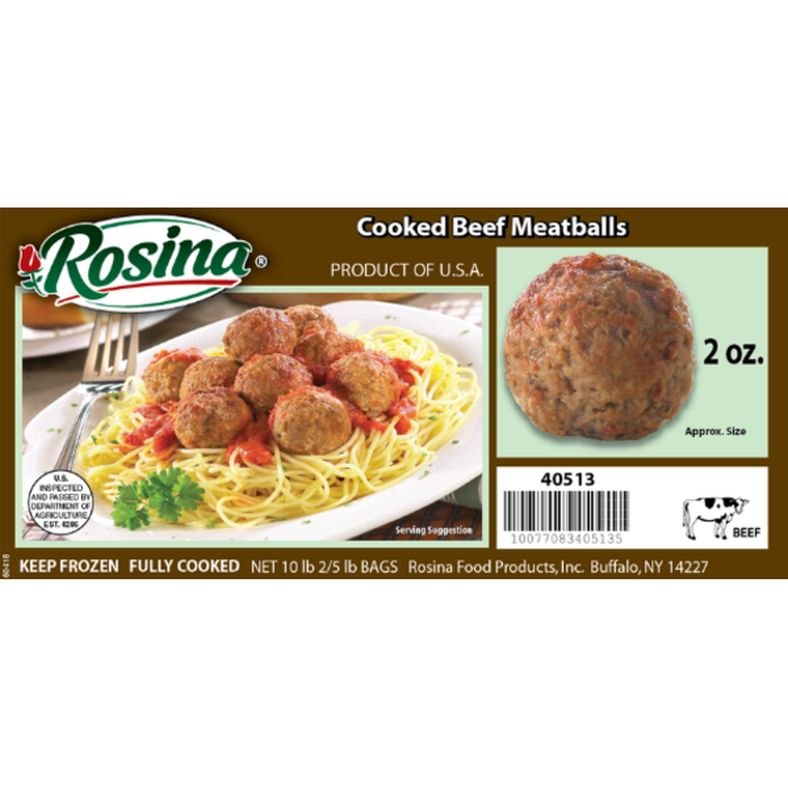 Rosina - Traditional Italian Beef Meatballs (2 oz each) - 10 lb