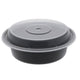 Pactiv Newspring - Black Round Versatainer with Lid (16 oz) - 150 ct