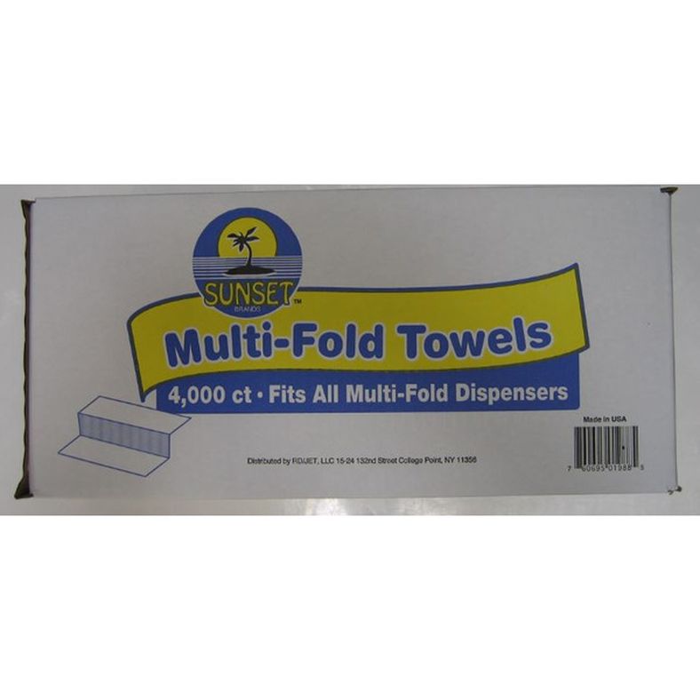 Sunset - Multifold Towels White - 4000 ct