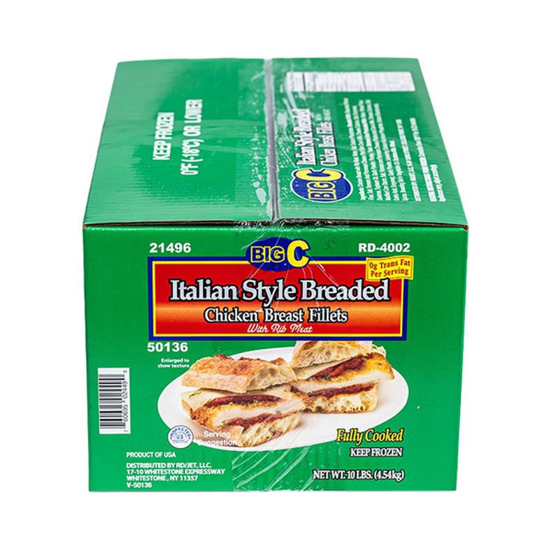 Big C - Cooked Italian Breaded Chicken Fillets - 10 lb