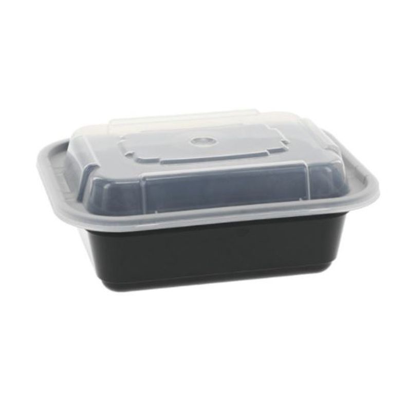 Pactiv Newspring - Black Oblong Microwavable Container with Lid (12 oz) - 150 ct