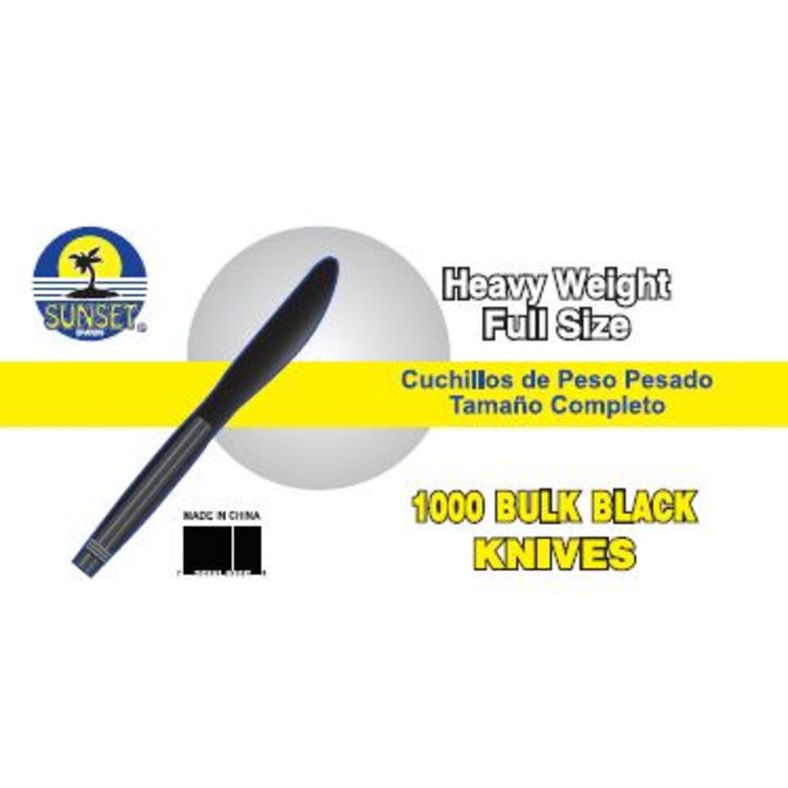Sunset - Heavy Weight Black Knives - 1000 ct