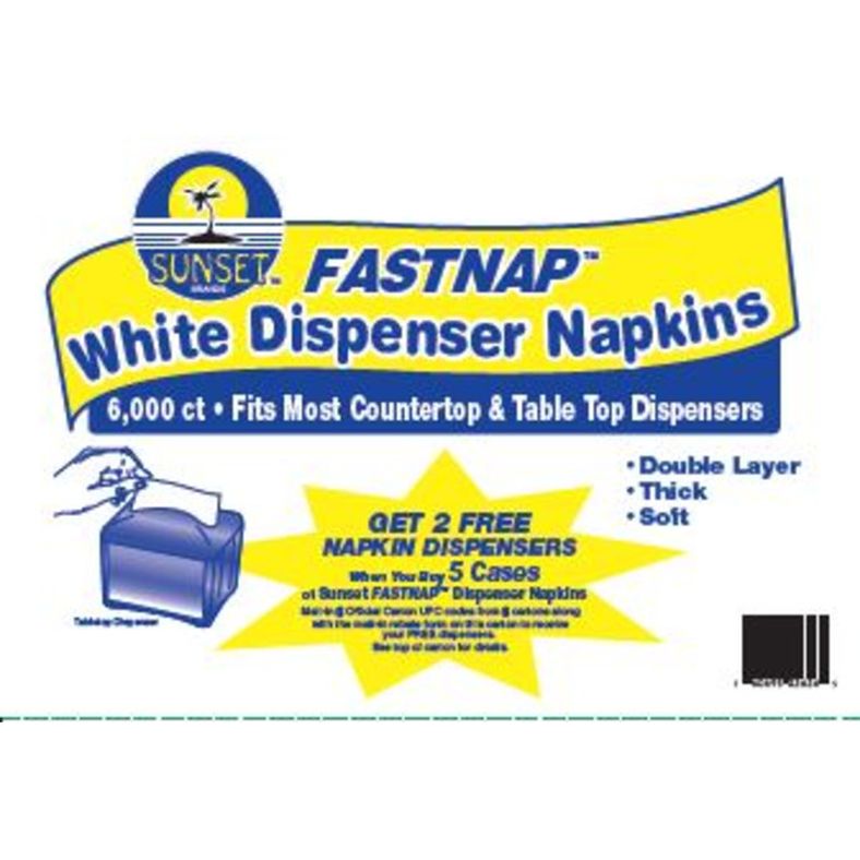 Sunset - Dispenser Napkins White - 6000 ct