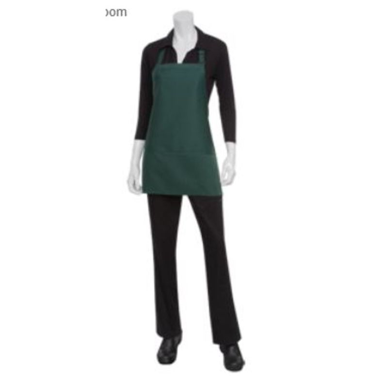 Chef Works - Bib Apron 24"L x 27.5"W (3 Pockets) - Red