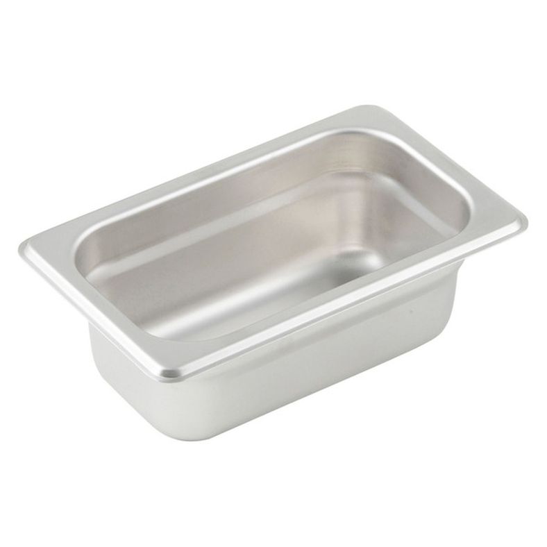 Winco - Anti-Jam Steam Pan (Stainless Steel, 25 Gauge, 1/9 Size) - 2.5 in