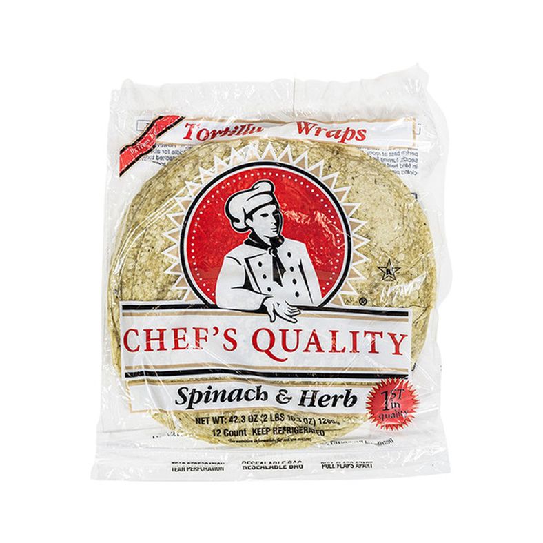 Chef's Quality - Spinach Wraps (12") - 12 ct