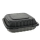 Pactiv - Microwavable Hinged-Lid Takeout Container (1 Compartment, Black, 9x9x3") - 120 ct