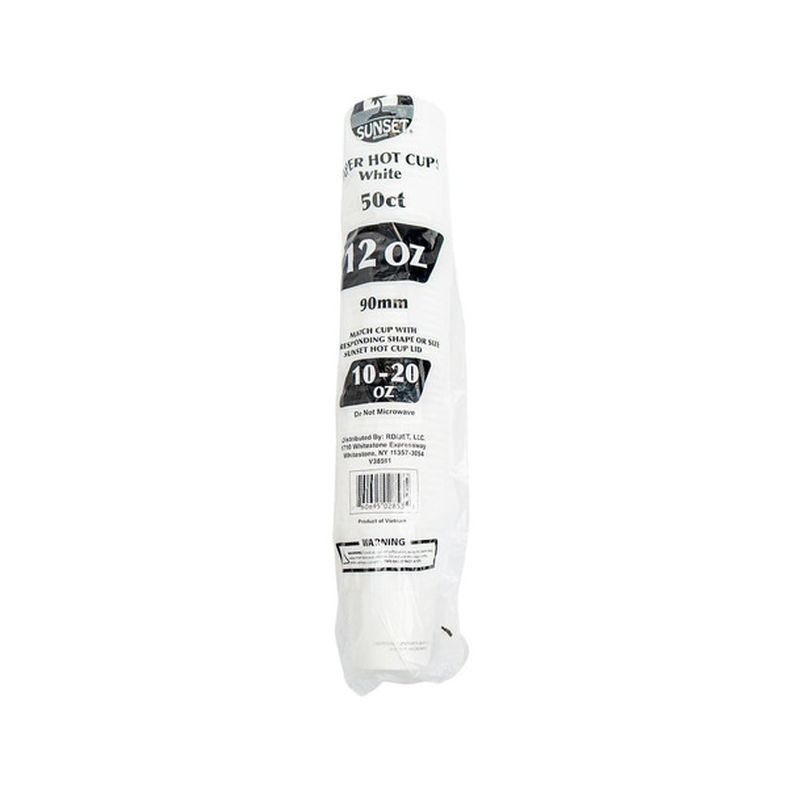 Sunset - White Hot Cup - 12 oz - 1000 ct