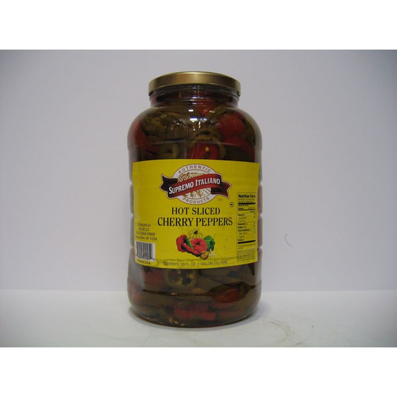 Supremo Italiano - Sliced Hot Cherry Peppers - gallon