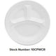 Dart - 3-Compartment Unlaminated White Foam Plates 10" - 500 ct