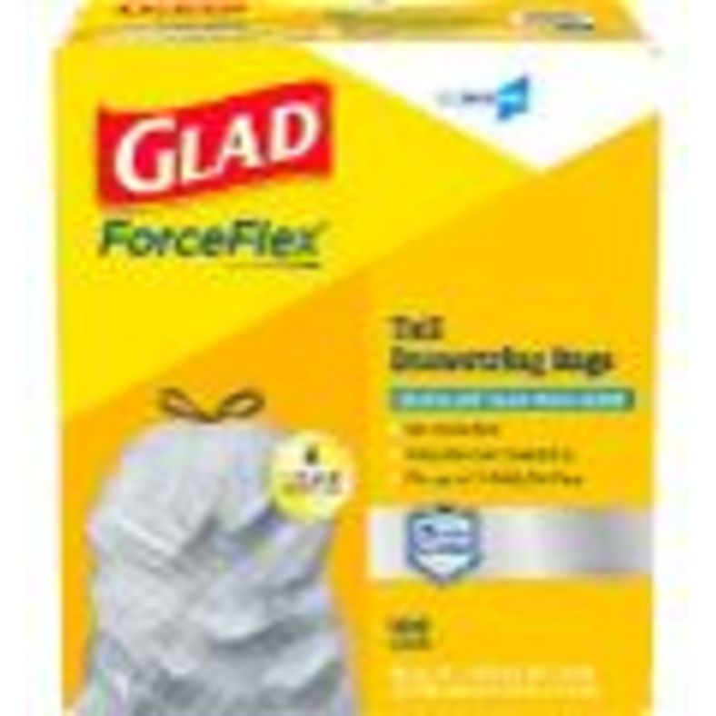 Glad - ForceFlex Tall Kitchen Drawstring Trash Bags (13 Gallon, Grey) - 100 ct