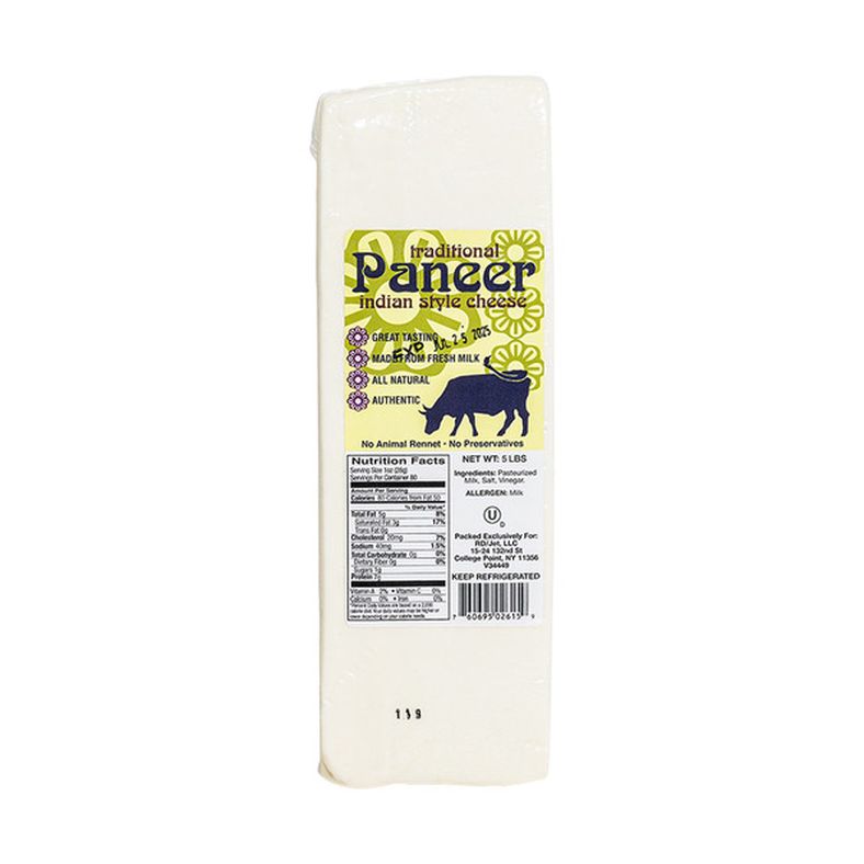 Paneer - Indian Style Semi-Soft Cheese Loaf - 5 lb