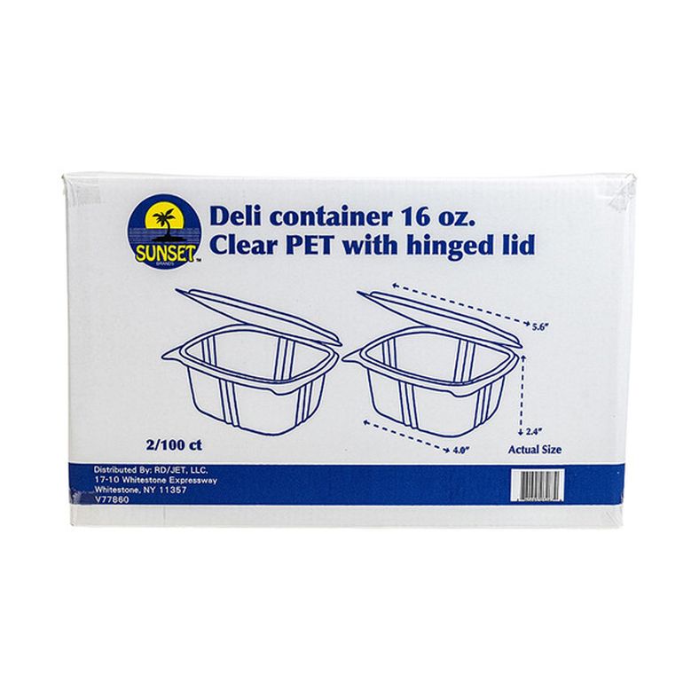 Sunset - Clear Hinged Containers (16 oz)
