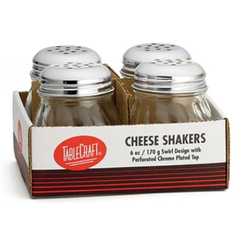 Glass Cheese Shaker - 6 oz - 4 Ct