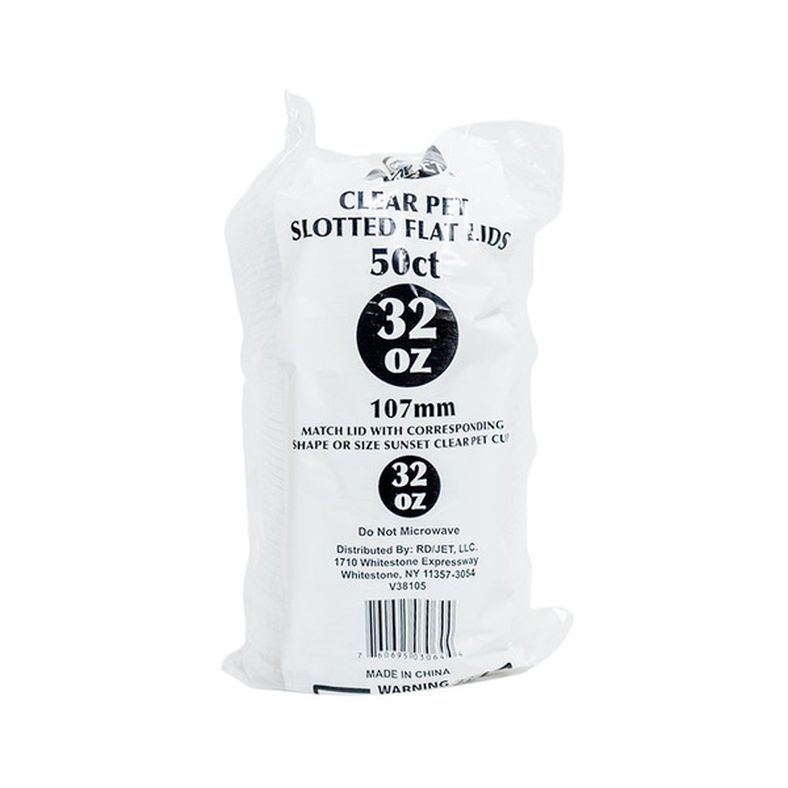 Sunset - Clear Slot Lids for Cold Cups (32 oz) - 50 ct