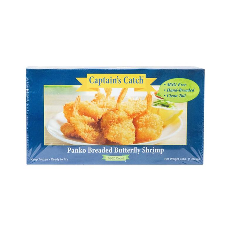 Captain's Catch - Breaded Shrimp (16/20, Butterfly, Tail-on, IQF) - 3 lb