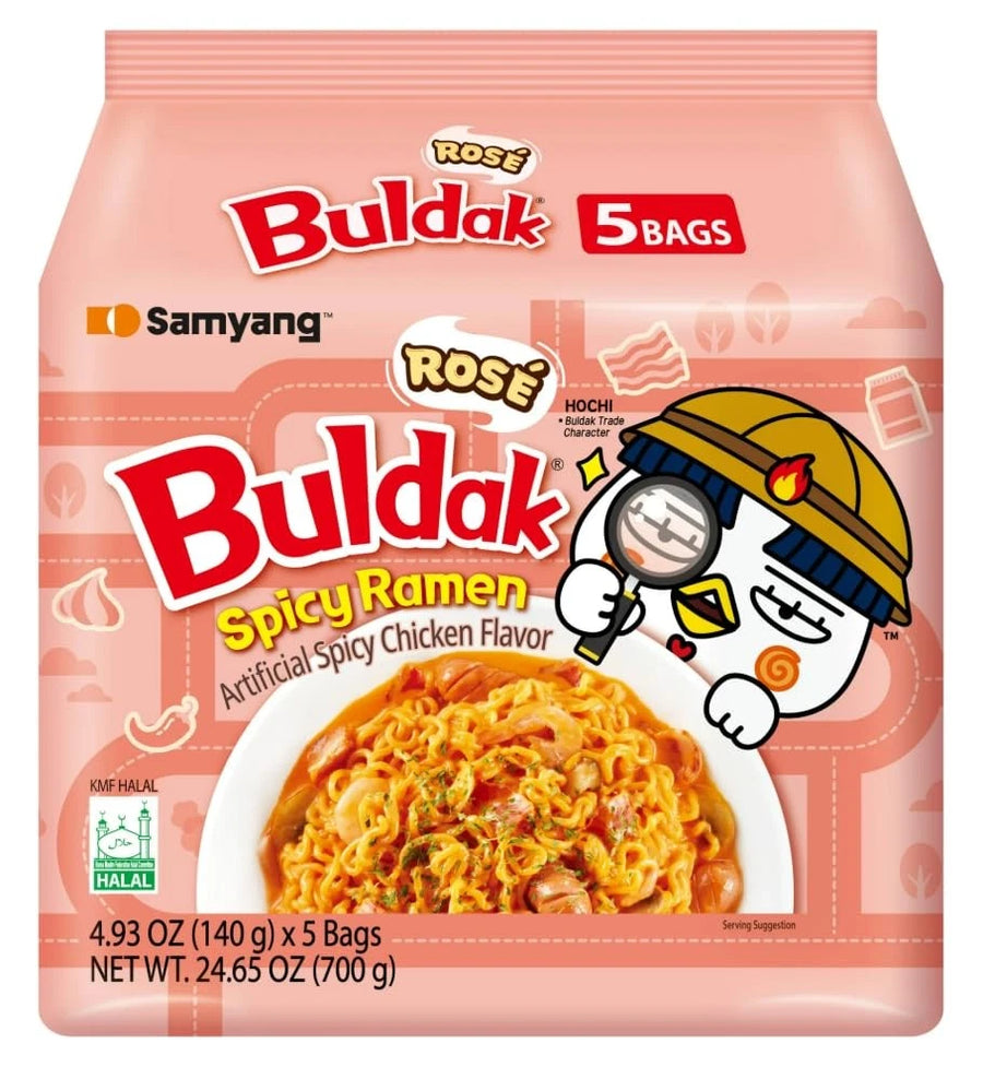 Mỳ Ramen Xào Gà Buldak Hoa Hồng Cay SAMYANG Hàn Quốc, 5 Gói
