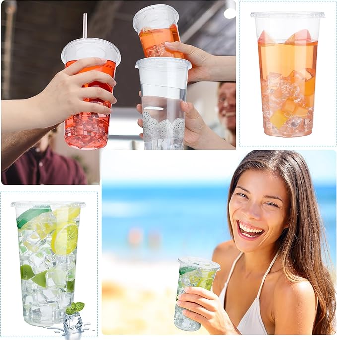 32oz Amore 1000 count PET Disposable Drinking Cups, Crystal Clear, Perfect for Ice Coffee, Smoothie, Soda, or Any Cold Drinks (Copy) (Copy)