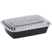 28oz Black Container & Lid 8 x 6"