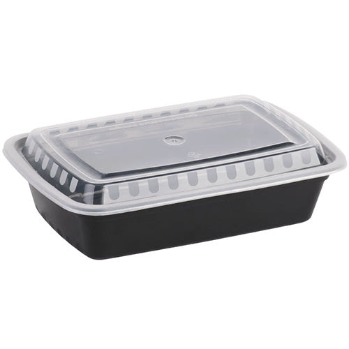 28oz Black Container & Lid 8 x 6"