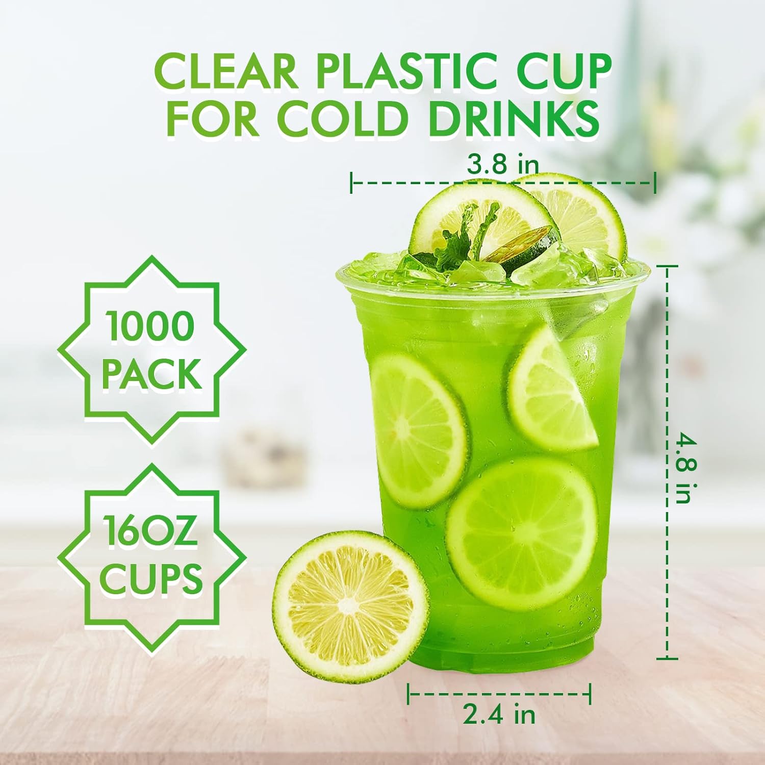 20oz Amore 1000 count PET Disposable Drinking Cups, Crystal Clear, Perfect for Ice Coffee, Smoothie, Soda, or Any Cold Drinks (Copy)