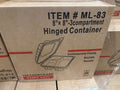 ML-83 Hinged Container 8"x8" 3 Compartments 150 Count Heavy Duty