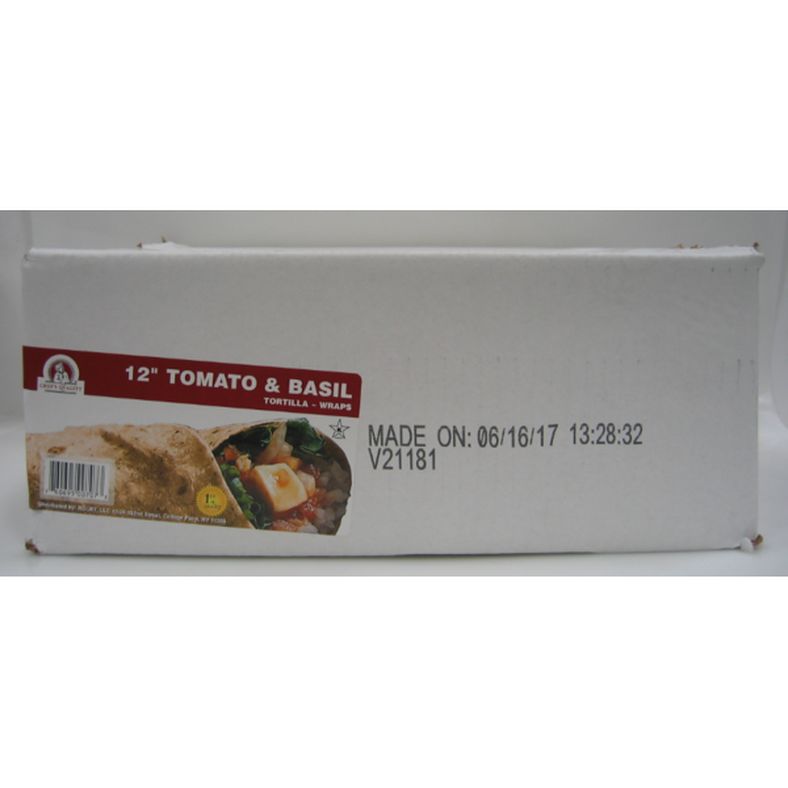 Chef's Quality - Tomato & Basil Wraps (12") - 12 ct