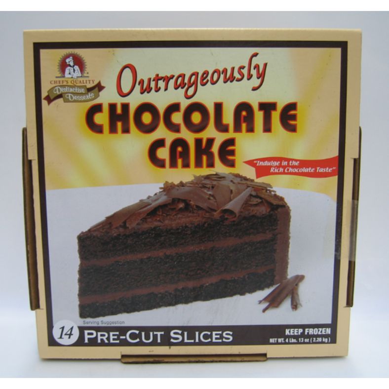 Chef's Quality Distinctive Desserts - Outrageously Chocolate Cake - 14 slices