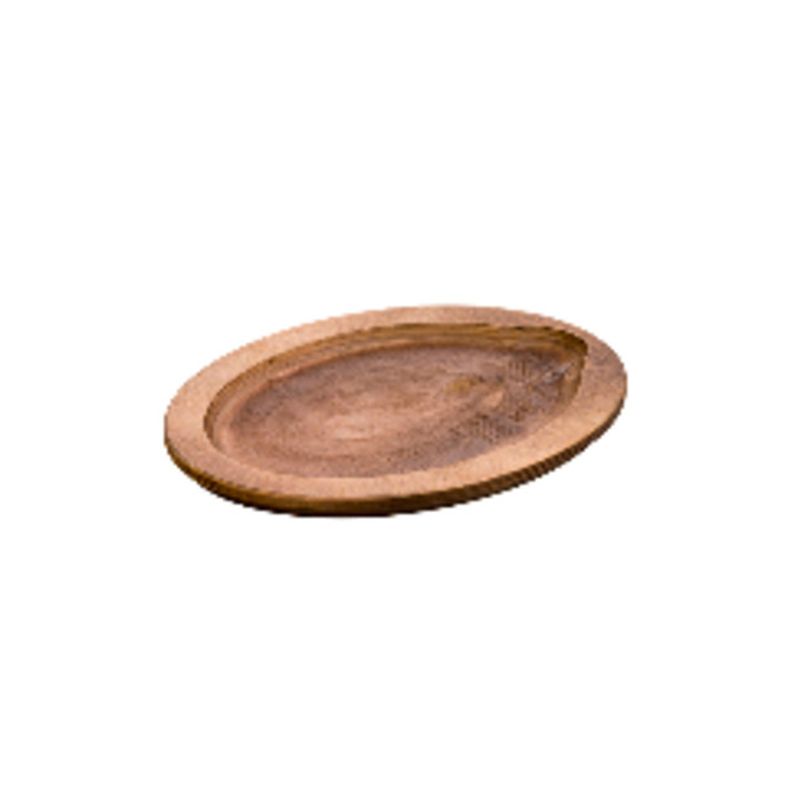 Lodge - Oval Wood Underliner 9" x 11 3/4" (Walnut Stain)